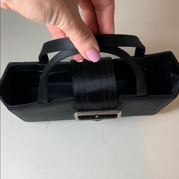 Burberry Black Satin Small Evening Bag - Picture 4 of 5